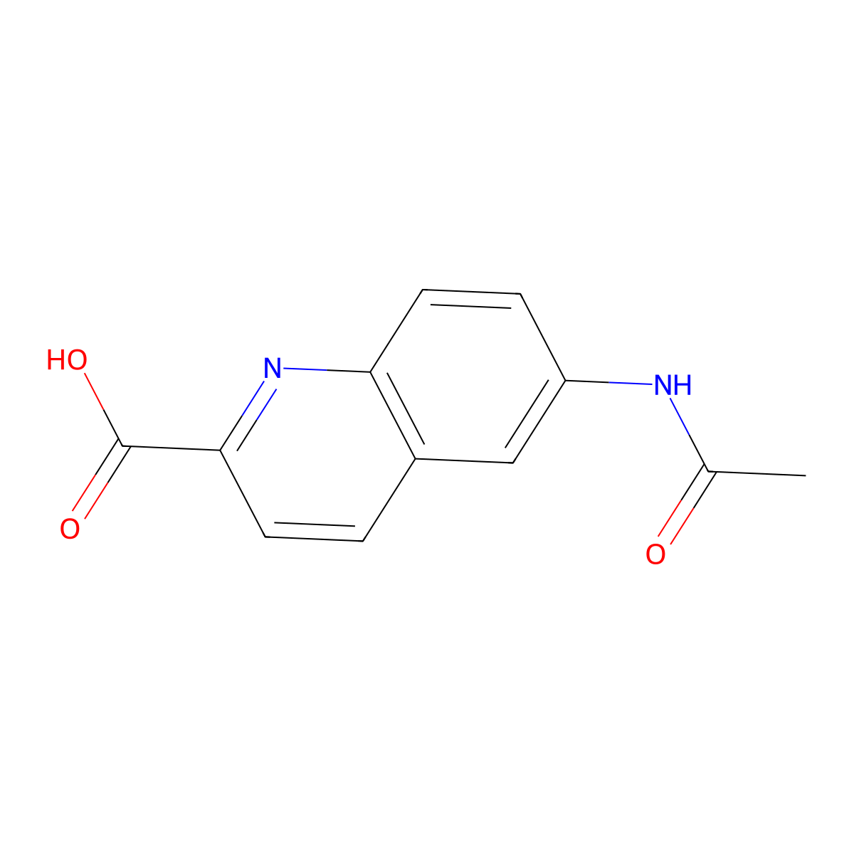 6-Acetamidoquinoline-2-carboxylic acid molecular structure, CAS 124551-33-3