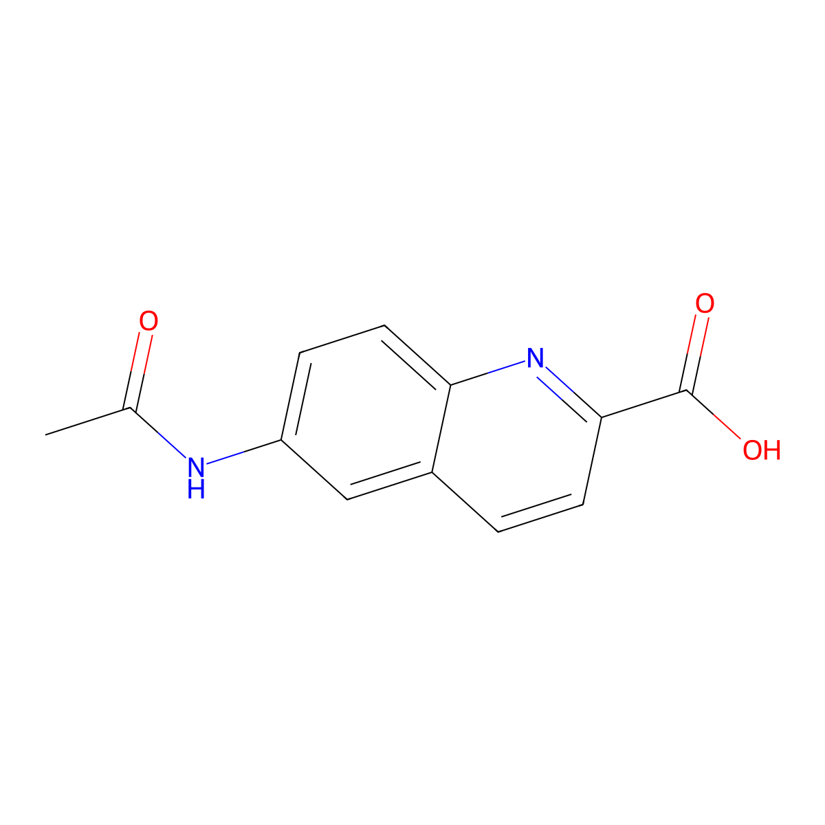 6-Acetamidoquinoline-2-carboxylic acid molecular structure, CAS 124551-33-3