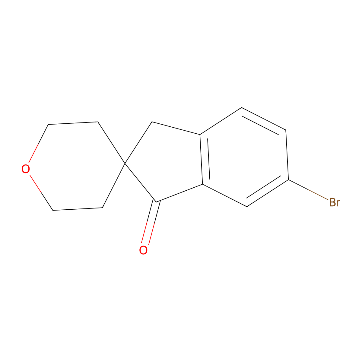 6-Bromo-2',3',5',6'-tetrahydrospiro[indene-2,4'-pyran]-1(3H)-one molecular structure, CAS 1245514-78-6