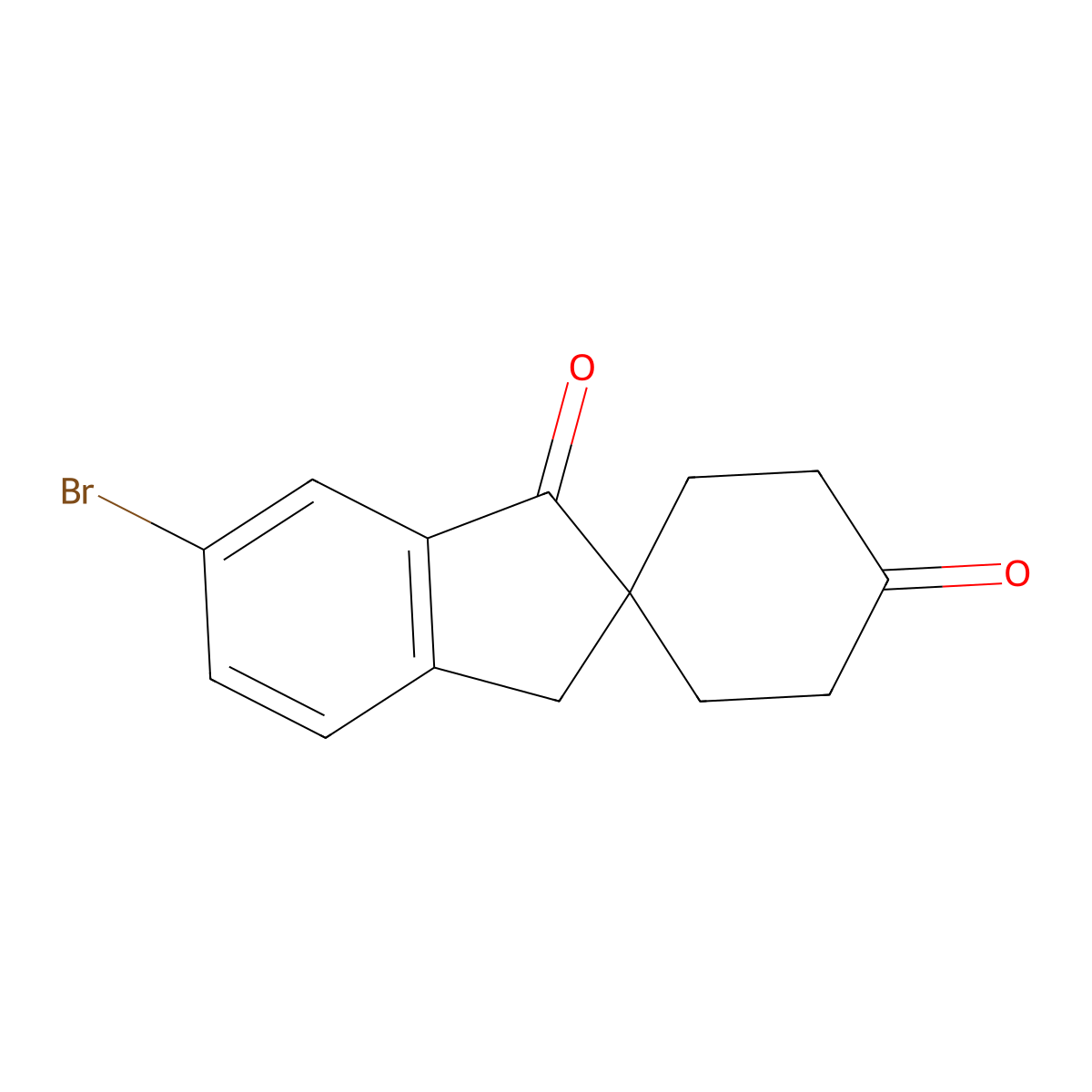 6'-Bromospiro[cyclohexane-1,2'-indene]-1',4(3'H)-dione molecular structure, CAS 1245514-96-8
