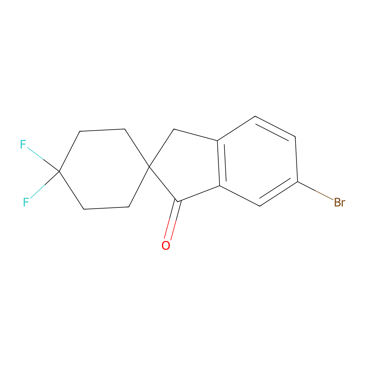 6'-bromo-4,4-difluorospiro[cyclohexane-1,2'-inden]-1'(3'H)-one molecular structure, CAS 1245515-03-0