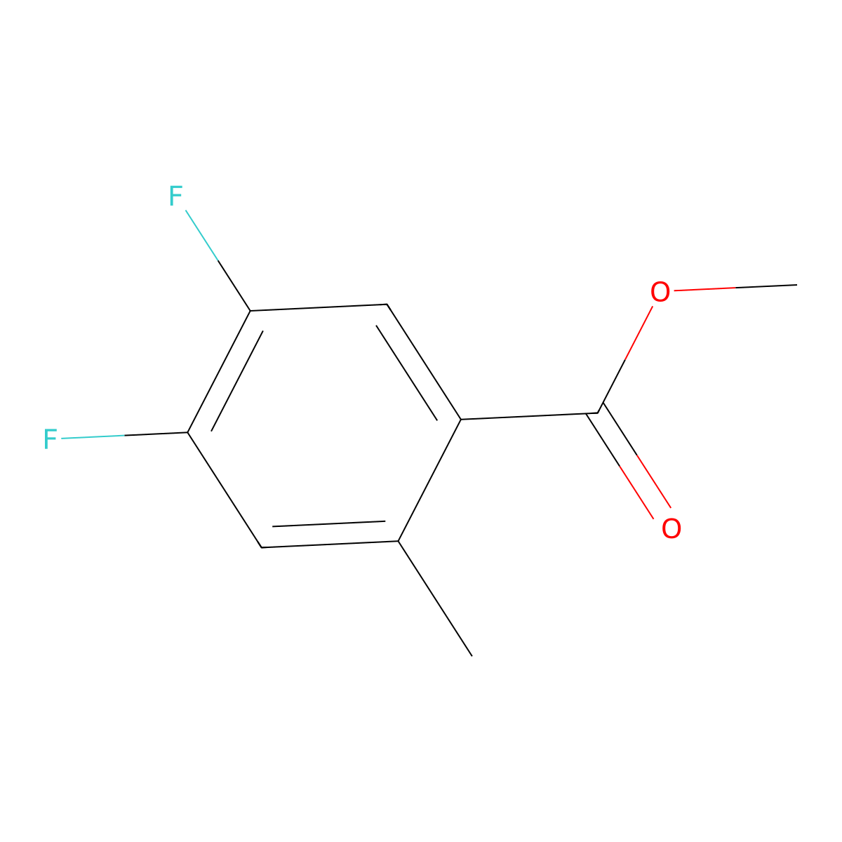 Methyl 4,5-difluoro-2-methylbenzoate molecular structure, CAS 1245515-60-9