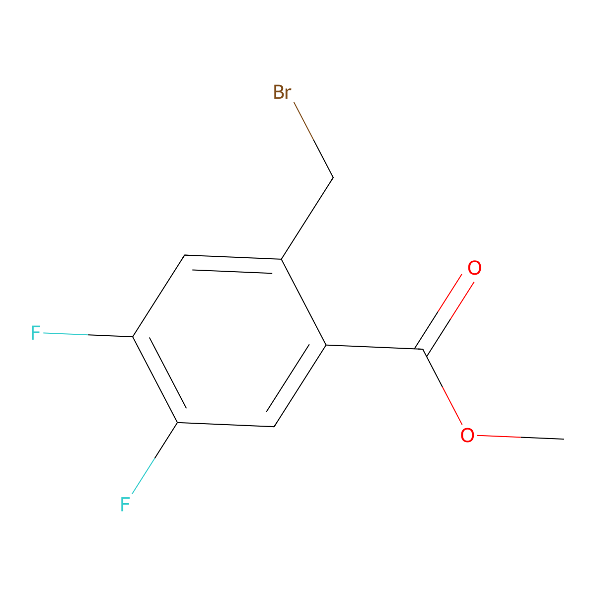 Methyl 2-(bromomethyl)-4,5-difluorobenzoate molecular structure, CAS 1245515-61-0