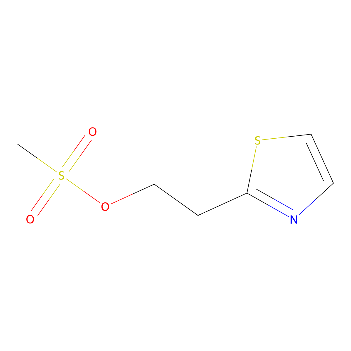 2-(1,3-Thiazol-2-yl)ethyl methanesulfonate molecular structure, CAS 1245520-16-4