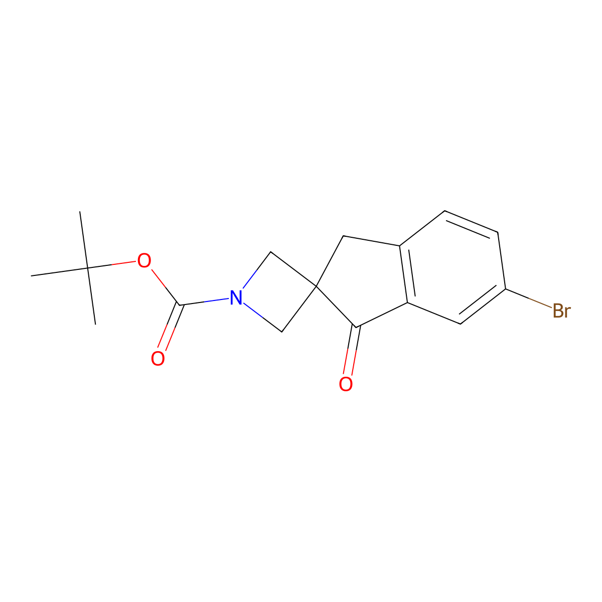 1-Boc-6'-bromo-1'-oxo-1',3'-dihydrospiro[azetidine-3,2'-indene] molecular structure, CAS 1245523-49-2