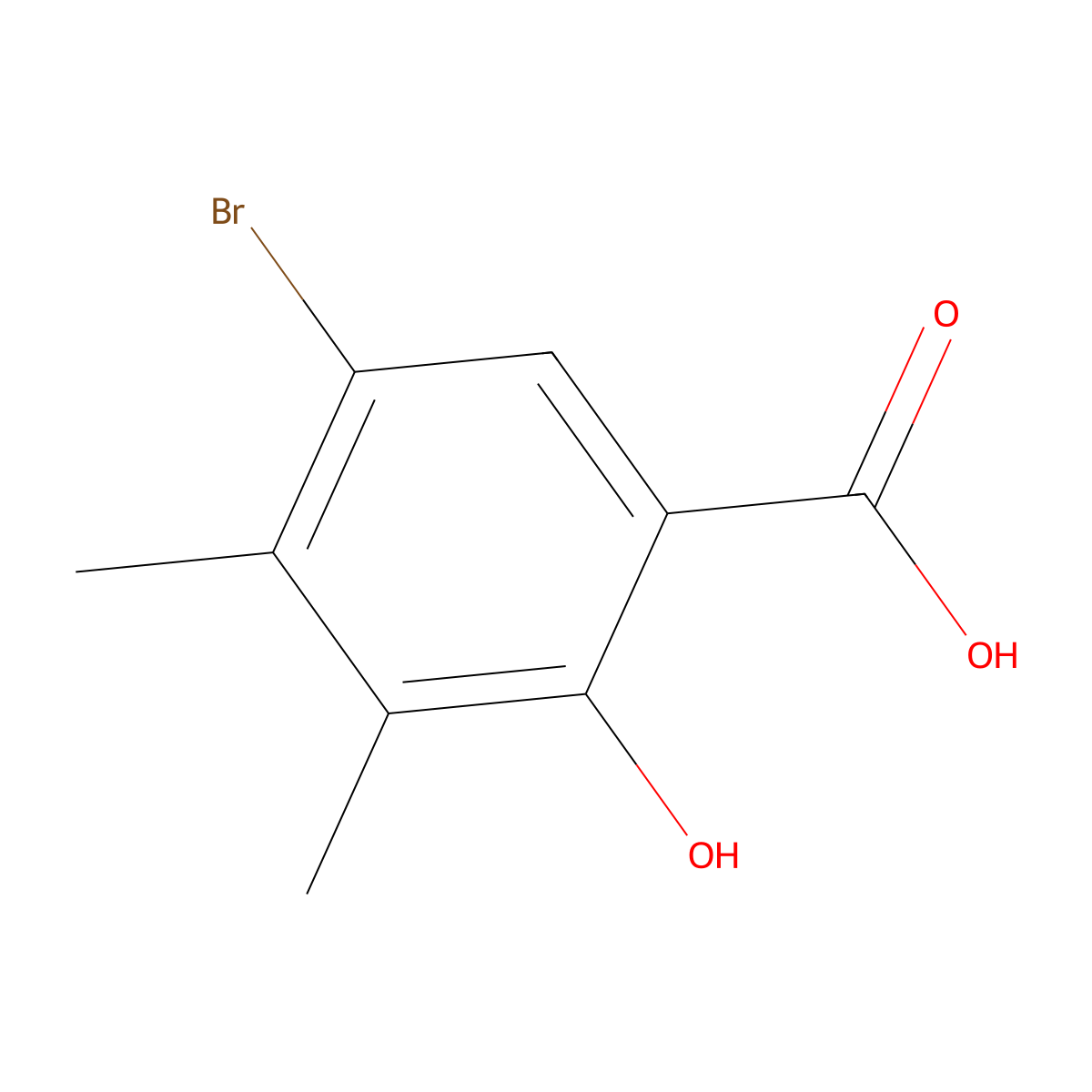 5-Bromo-2-hydroxy-3,4-dimethylbenzoic acid molecular structure, CAS 1245527-57-4