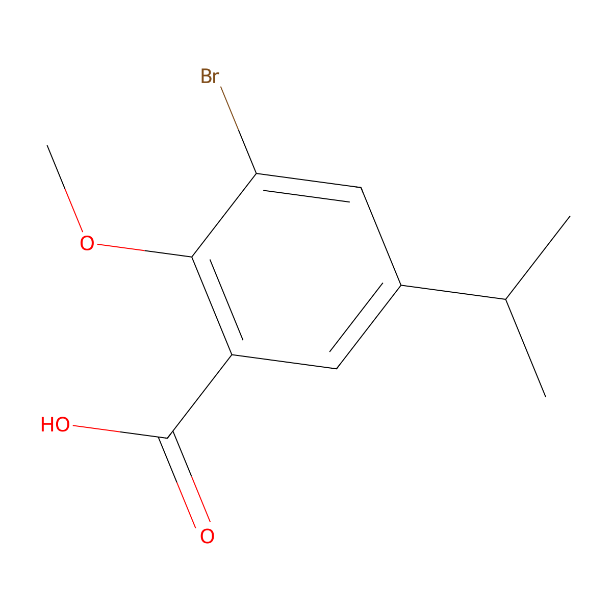 3-Bromo-5-isopropyl-2-methoxy-benzoic acid molecular structure, CAS 1245527-83-6