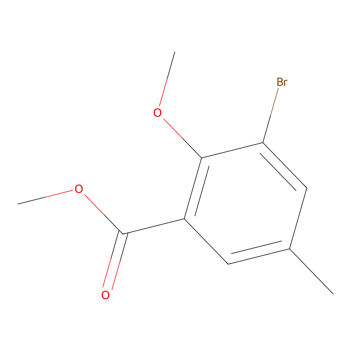 Methyl 3-bromo-2-methoxy-5-methylbenzoate molecular structure, CAS 1245528-59-9