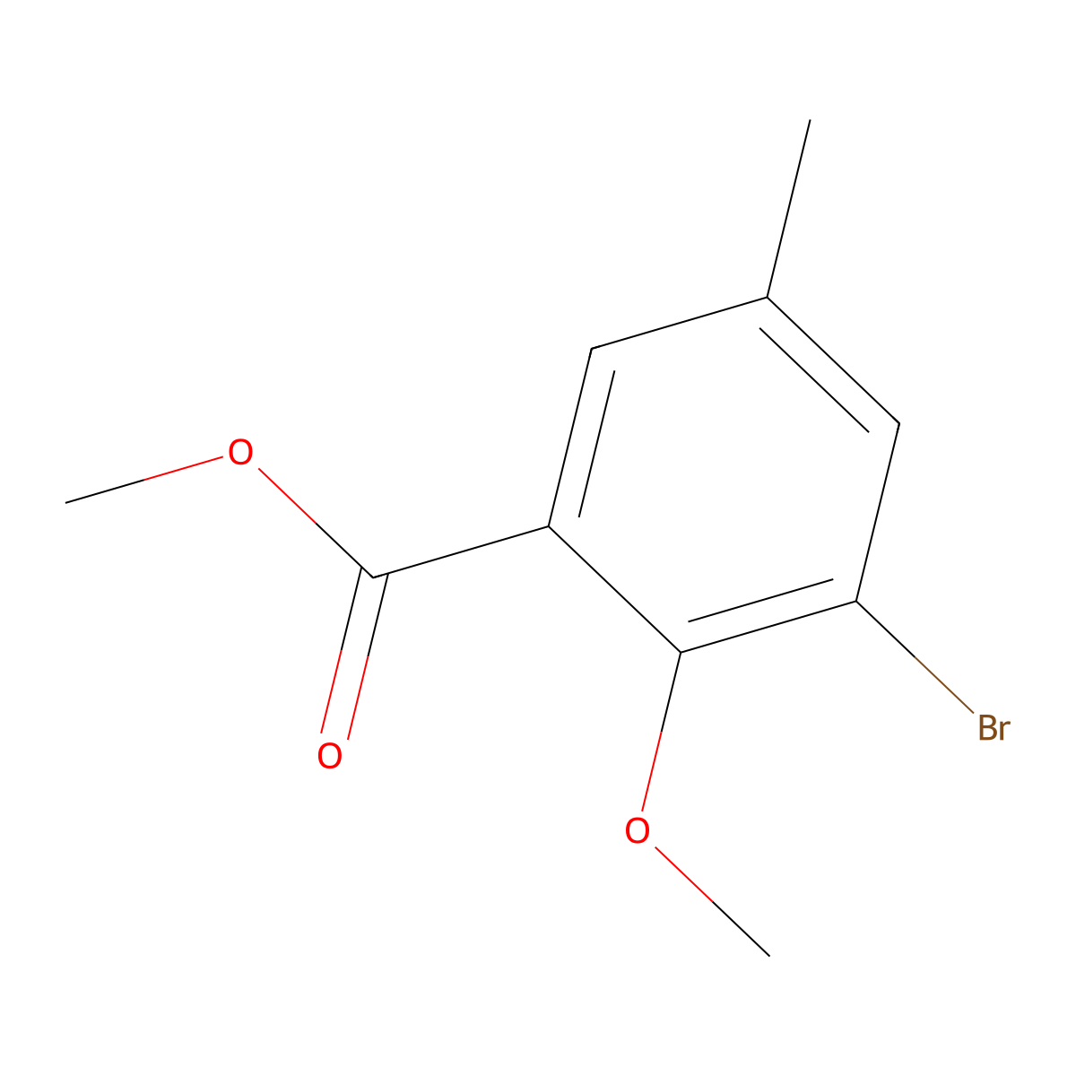 Methyl 3-bromo-2-methoxy-5-methylbenzoate molecular structure, CAS 1245528-59-9