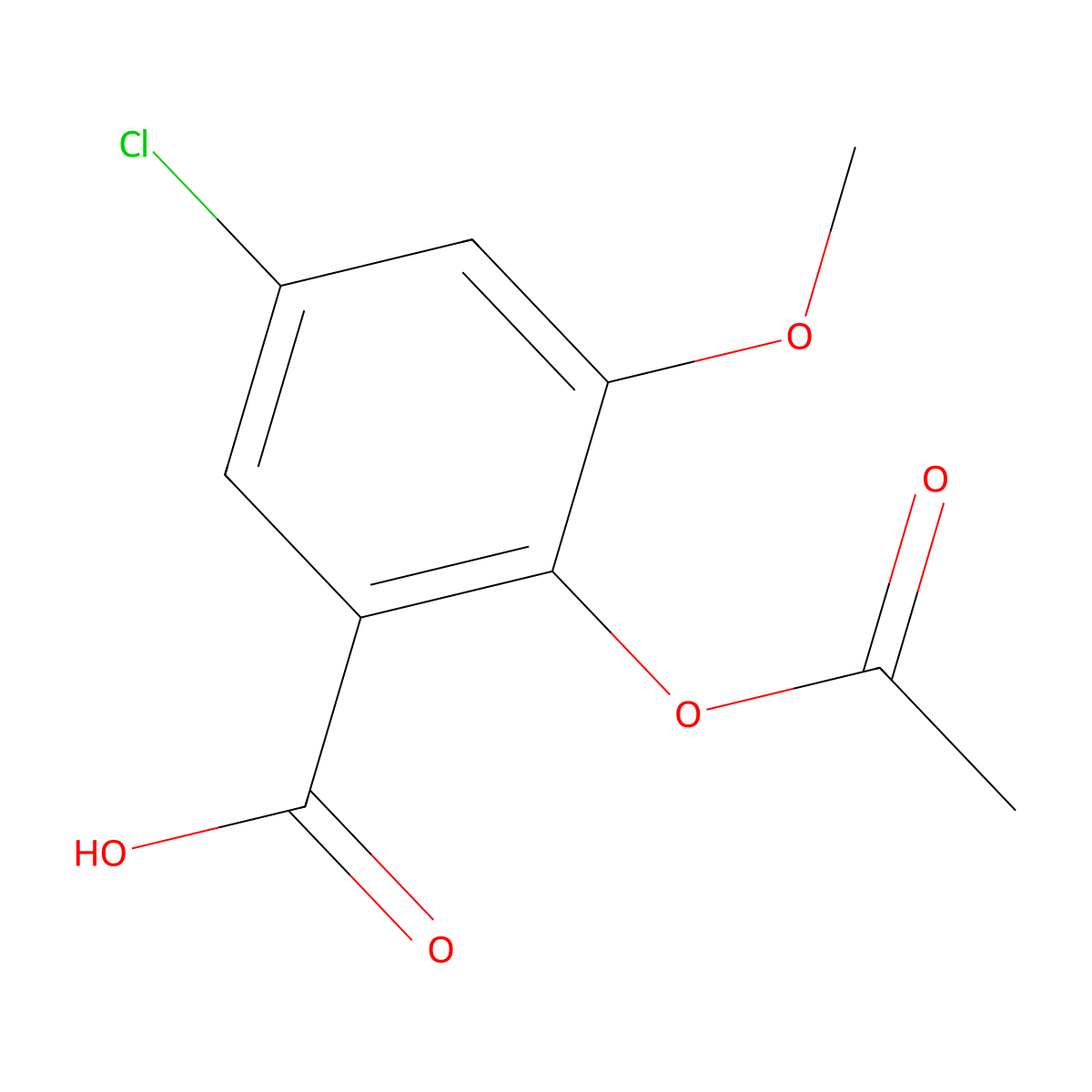 2-(Acetyloxy)-5-chloro-3-methoxybenzoic acid molecular structure, CAS 1245528-81-7