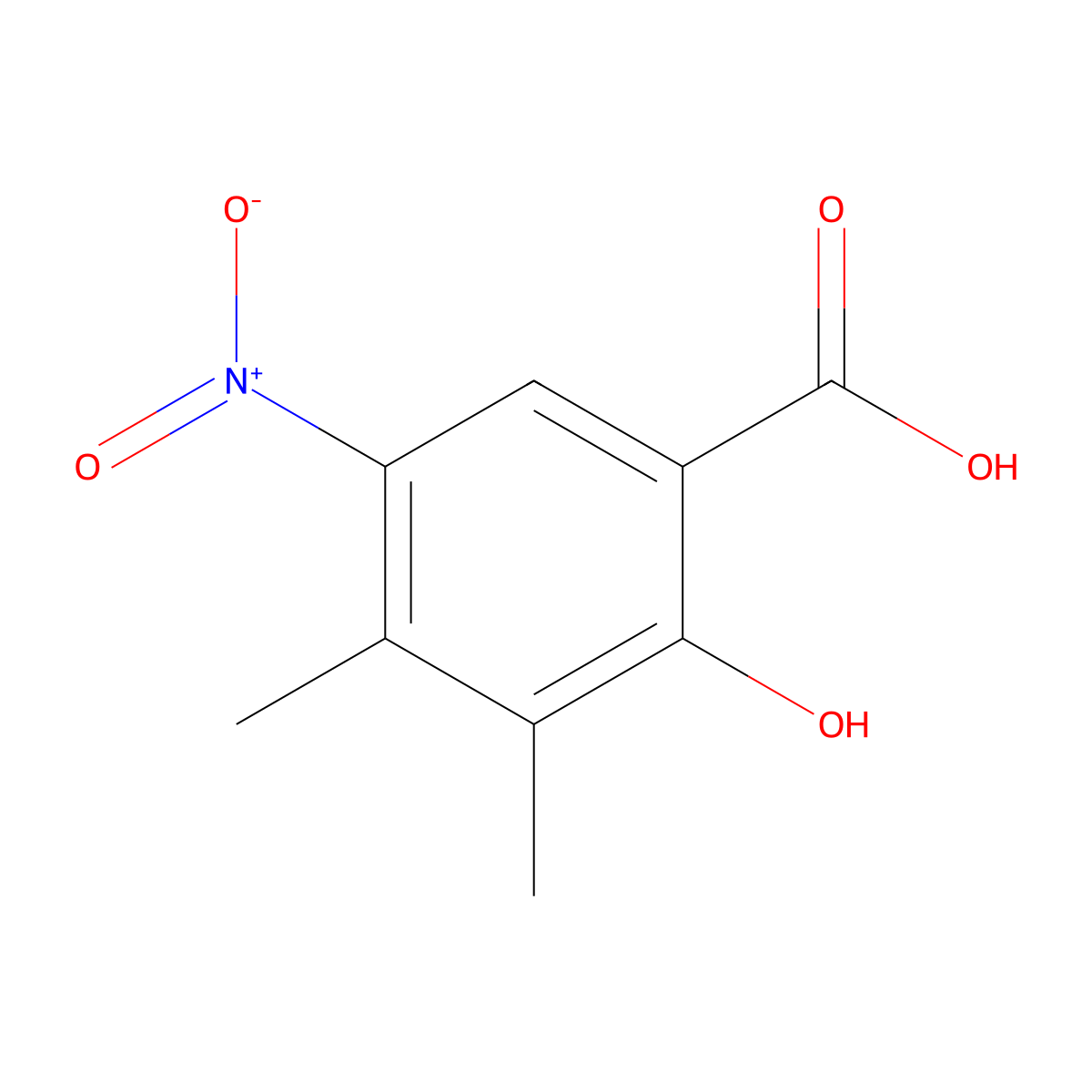 2-Hydroxy-3,4-dimethyl-5-nitrobenzoic acid molecular structure, CAS 1245529-08-1