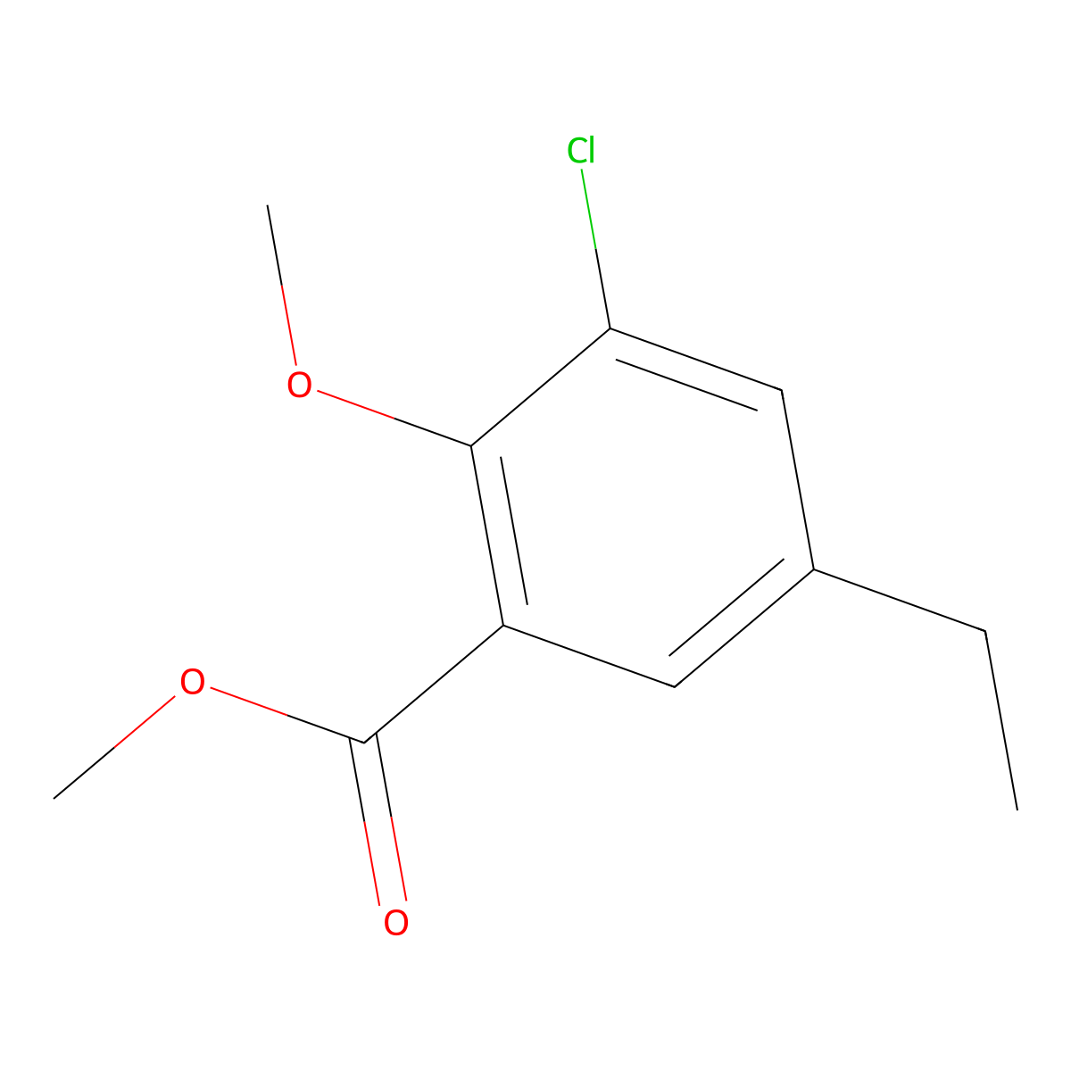Methyl 3-chloro-5-ethyl-2-methoxybenzoate molecular structure, CAS 1245529-58-1