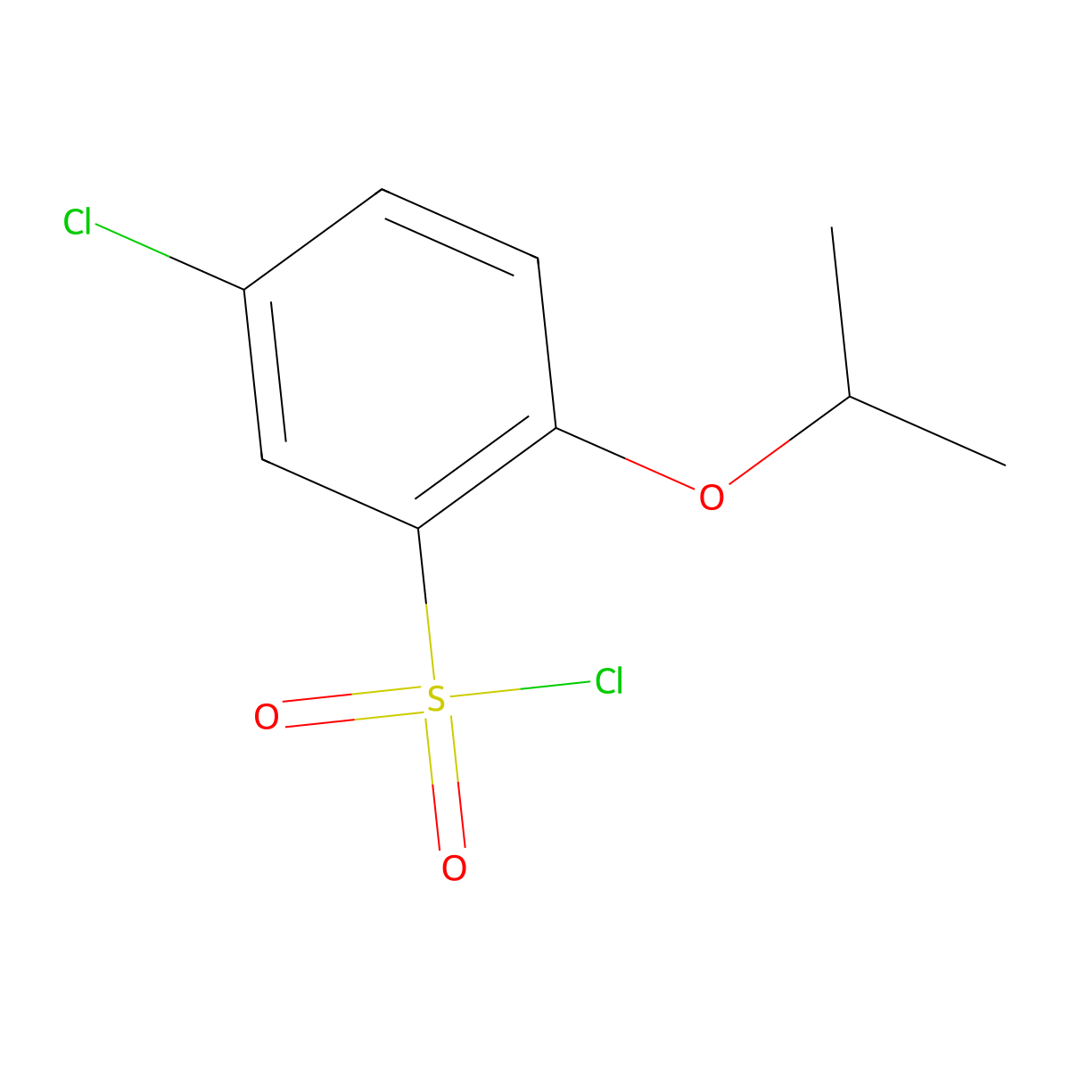 5-Chloro-2-(propan-2-yloxy)benzene-1-sulfonyl chloride molecular structure, CAS 1245529-73-0