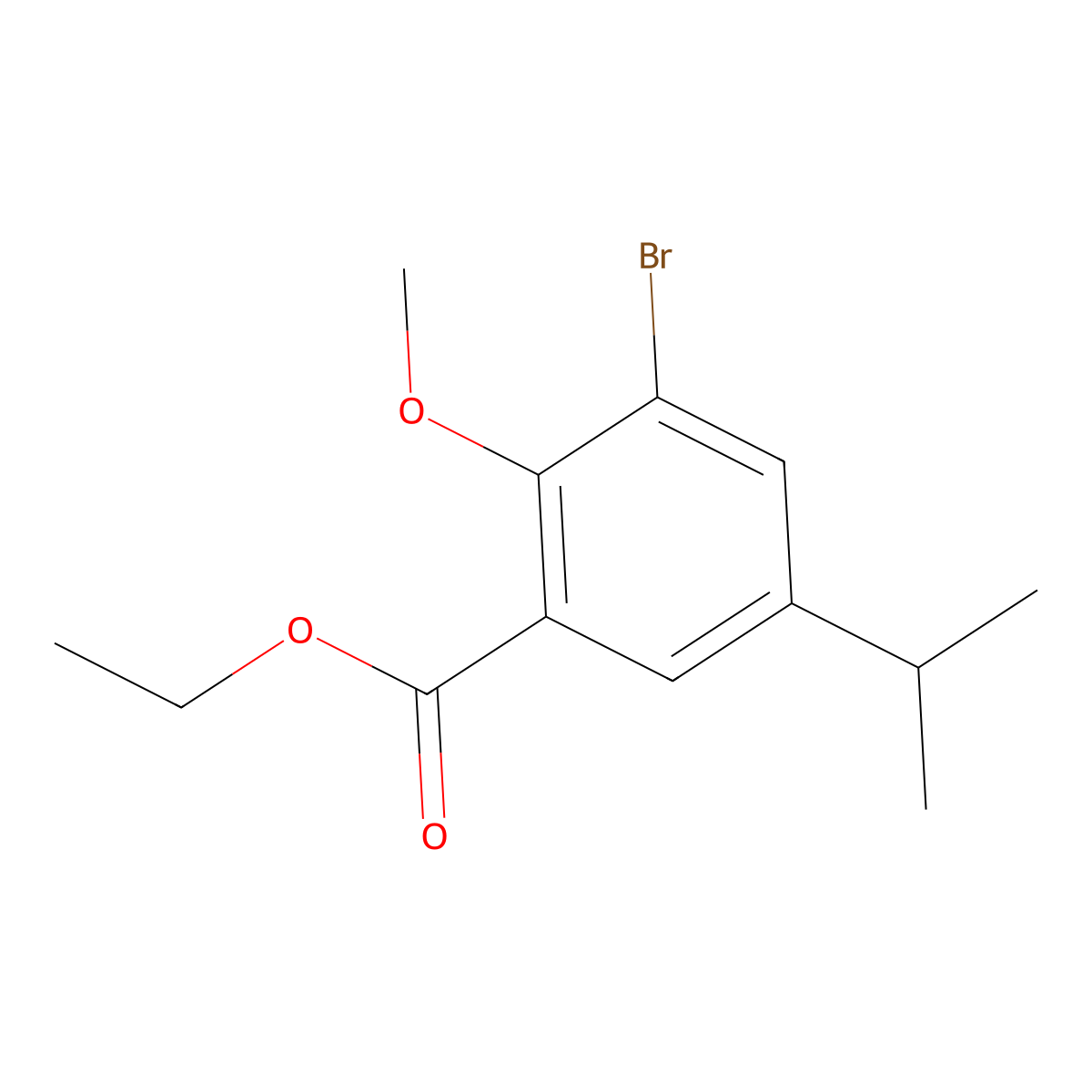 Ethyl 3-bromo-5-isopropyl-2-methoxybenzoate molecular structure, CAS 1245529-86-5