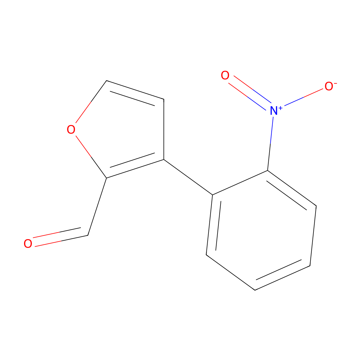3-(2-Nitrophenyl)furan-2-carbaldehyde molecular structure, CAS 124553-76-0