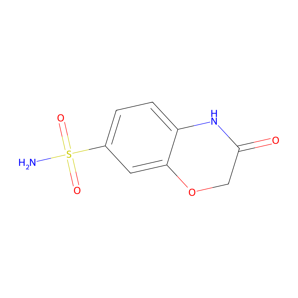 3-oxo-3,4-dihydro-2H-1,4-benzoxazine-7-sulfonamide molecular structure, CAS 1245531-02-5