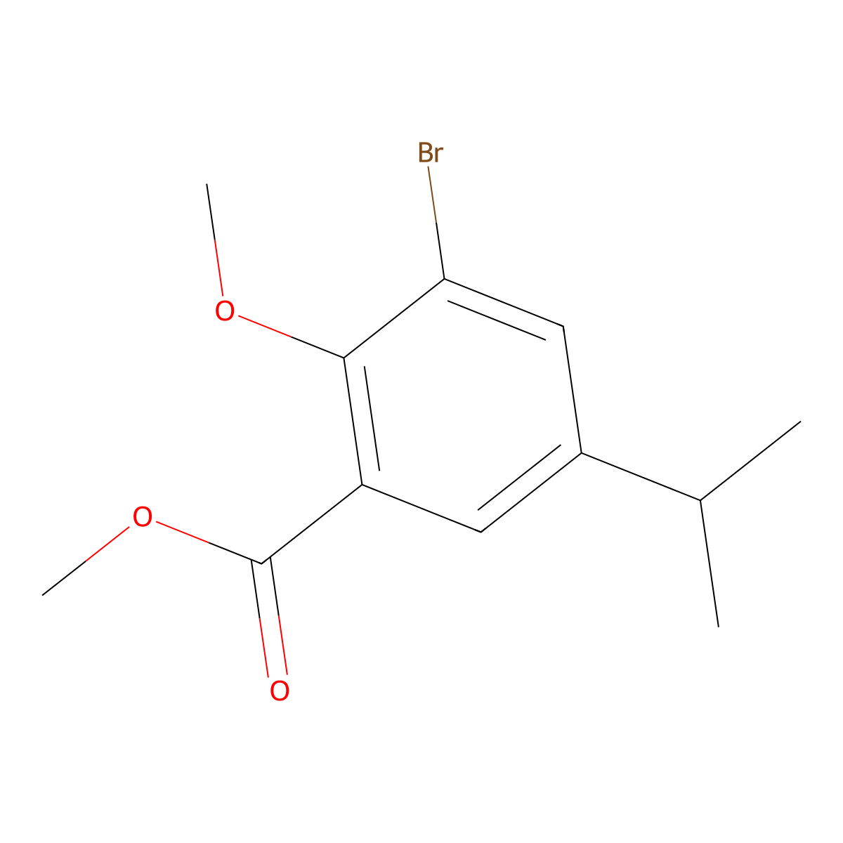 Methyl 3-bromo-5-isopropyl-2-methoxybenzoate molecular structure, CAS 1245532-03-9