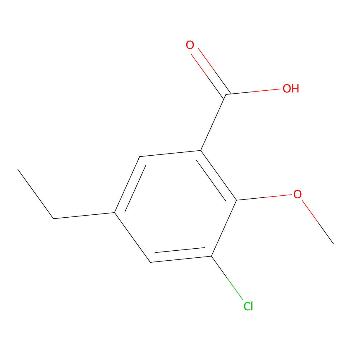 3-Chloro-5-ethyl-2-methoxybenzoic acid molecular structure, CAS 1245532-28-8