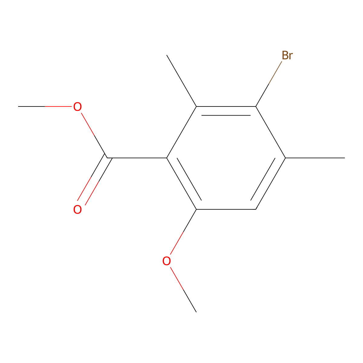 Methyl 3-bromo-6-methoxy-2,4-dimethylbenzoate molecular structure, CAS 1245532-89-1