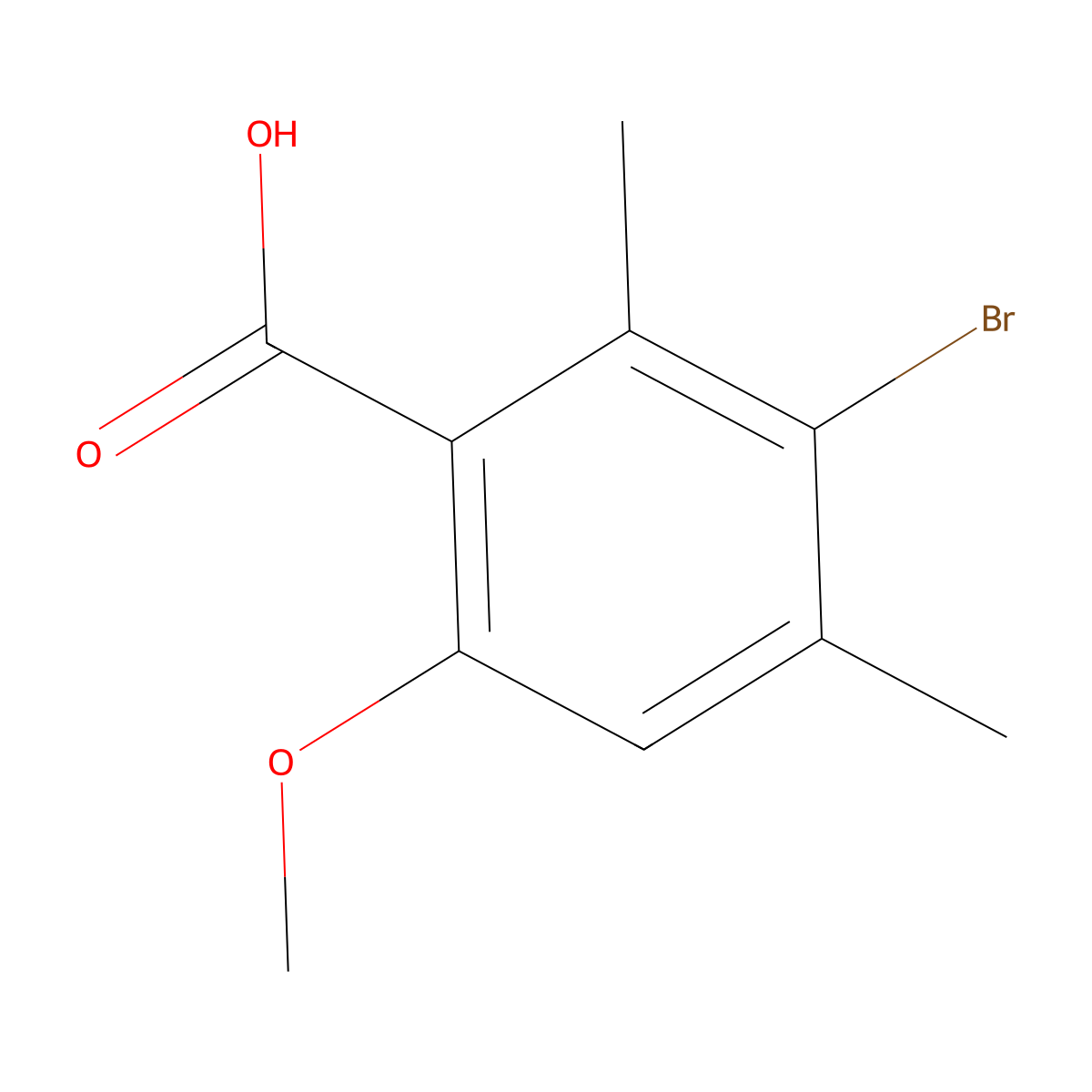 3-Bromo-6-methoxy-2,4-dimethylbenzoic acid molecular structure, CAS 1245533-00-9