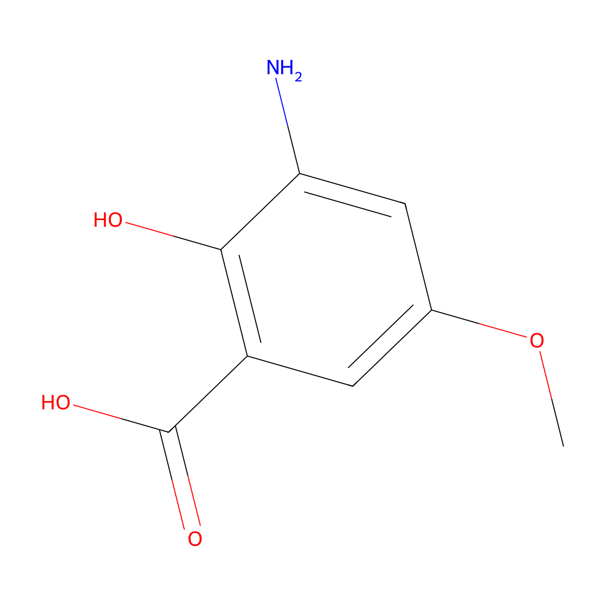 3-Amino-2-hydroxy-5-methoxybenzoic acid molecular structure, CAS 1245533-15-6