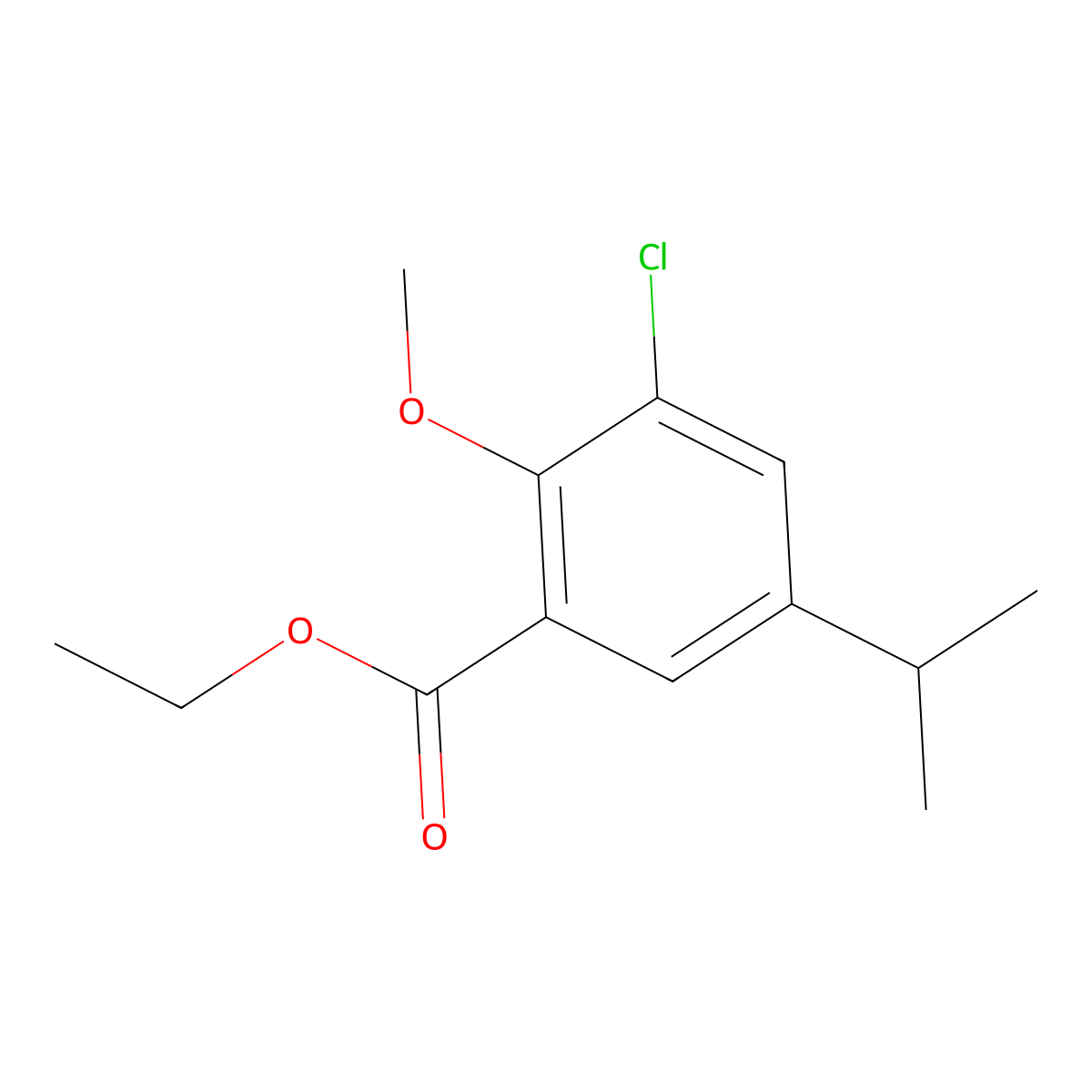 Ethyl 3-chloro-5-isopropyl-2-methoxybenzoate molecular structure, CAS 1245533-16-7