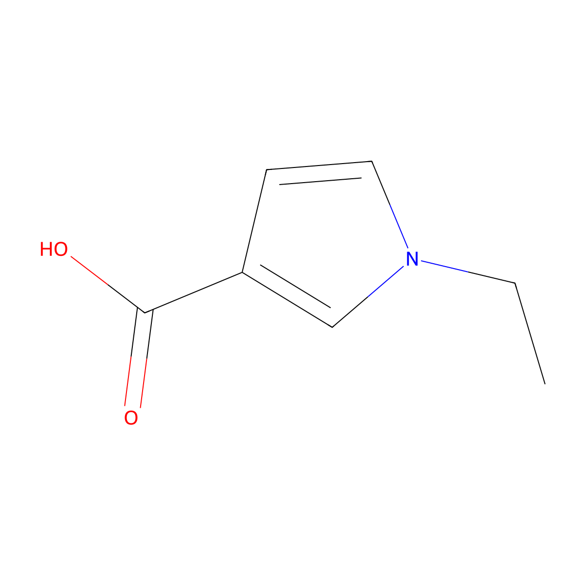 1-Ethyl-1H-pyrrole-3-carboxylic acid molecular structure, CAS 1245534-90-0