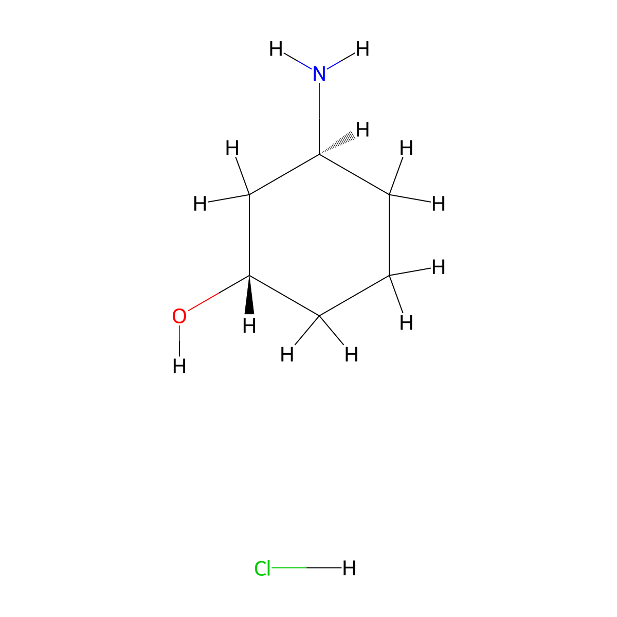 trans-3-Amino-cyclohexanol hydrochloride molecular structure, CAS 124555-43-7