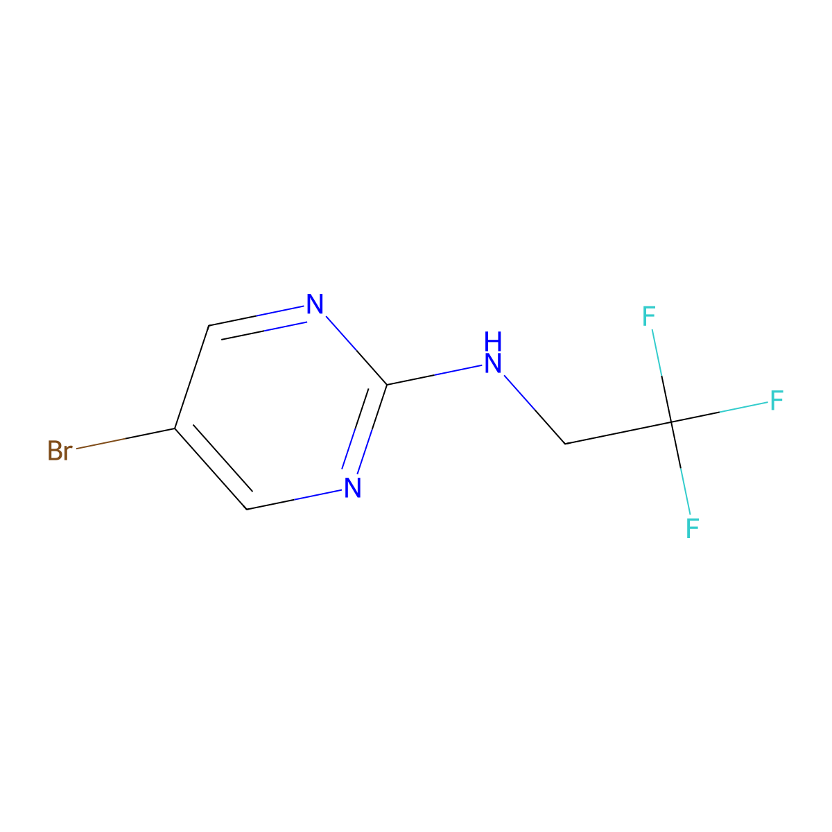 5-Bromo-N-(2,2,2-trifluoroethyl)pyrimidin-2-amine molecular structure, CAS 1245563-08-9