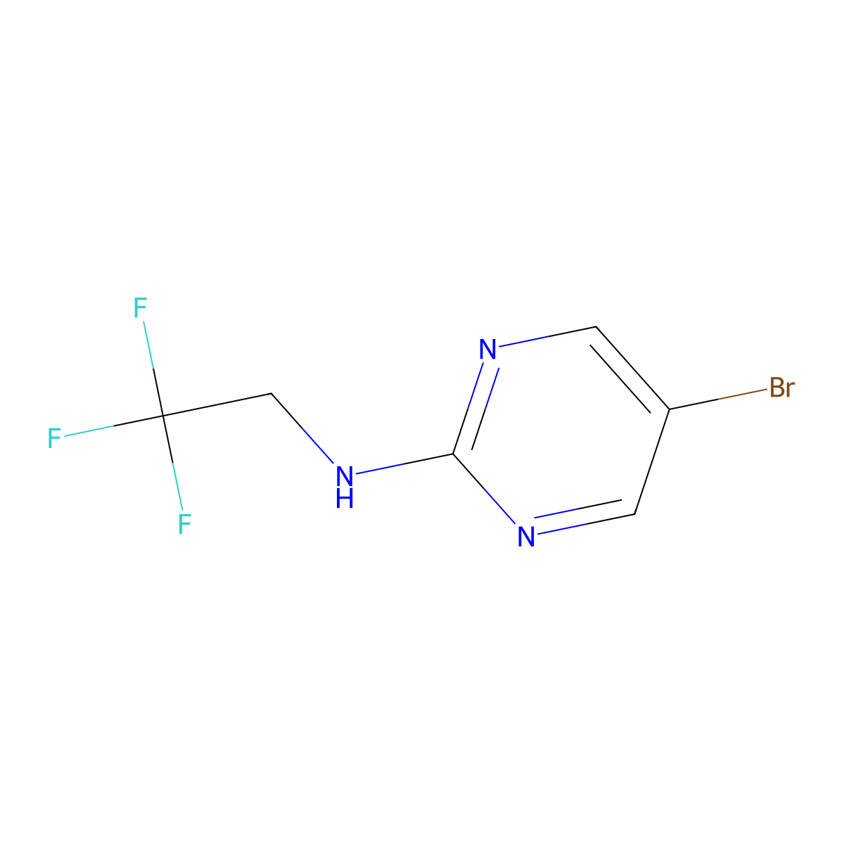 5-Bromo-N-(2,2,2-trifluoroethyl)pyrimidin-2-amine molecular structure, CAS 1245563-08-9