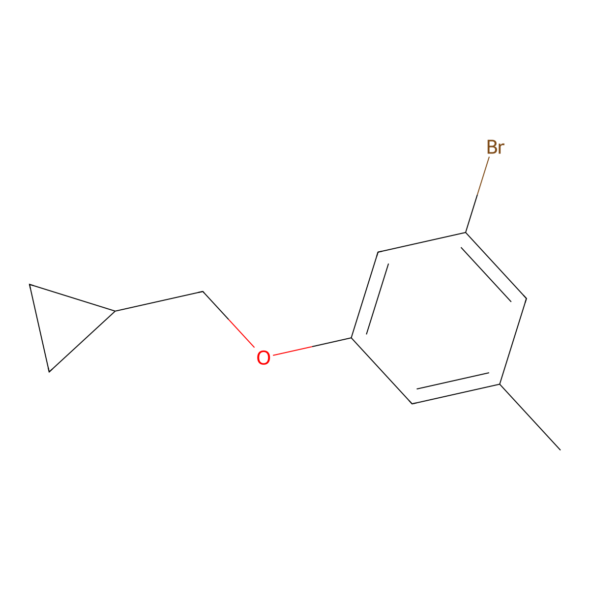 1-Bromo-3-(cyclopropylmethoxy)-5-methylbenzene molecular structure, CAS 1245563-11-4