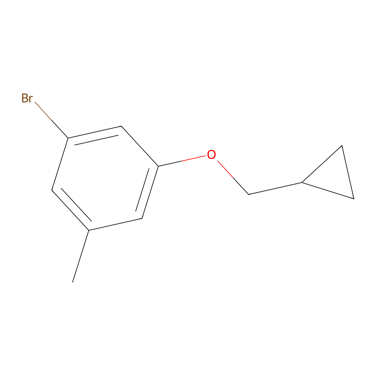 1-Bromo-3-(cyclopropylmethoxy)-5-methylbenzene molecular structure, CAS 1245563-11-4