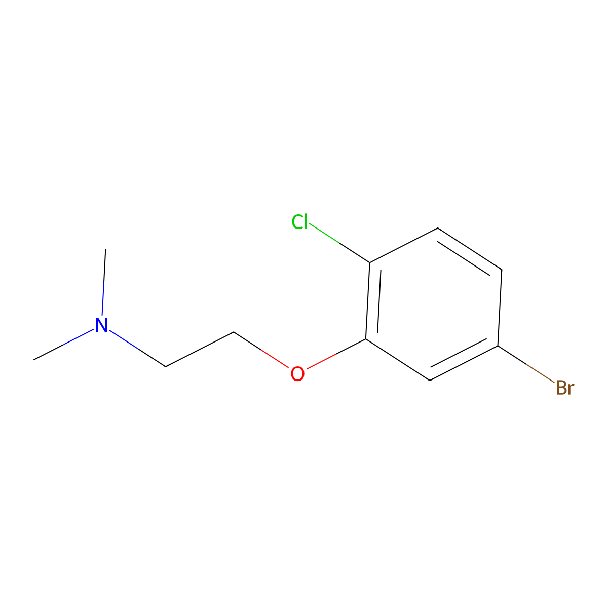 2-(5-Bromo-2-chlorophenoxy)-N,N-dimethylethanamine molecular structure, CAS 1245563-12-5
