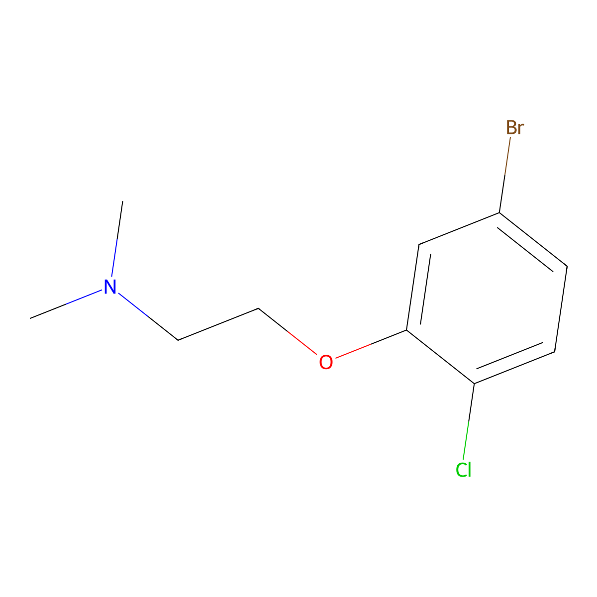 2-(5-Bromo-2-chlorophenoxy)-N,N-dimethylethanamine molecular structure, CAS 1245563-12-5