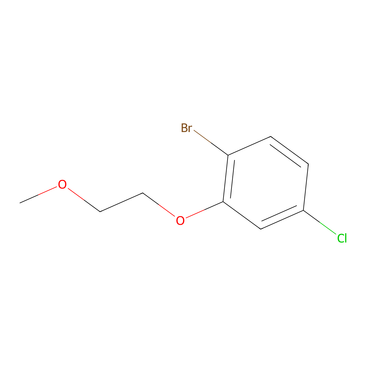 1-Bromo-4-chloro-2-(2-methoxyethoxy)benzene molecular structure, CAS 1245563-20-5