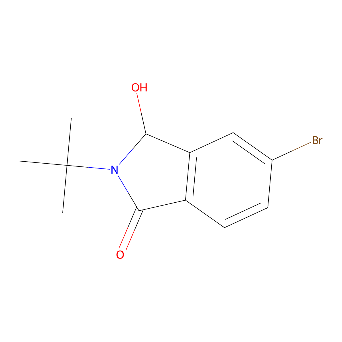 5-Bromo-2-tert-butyl-3-hydroxyisoindolin-1-one molecular structure, CAS 1245563-22-7