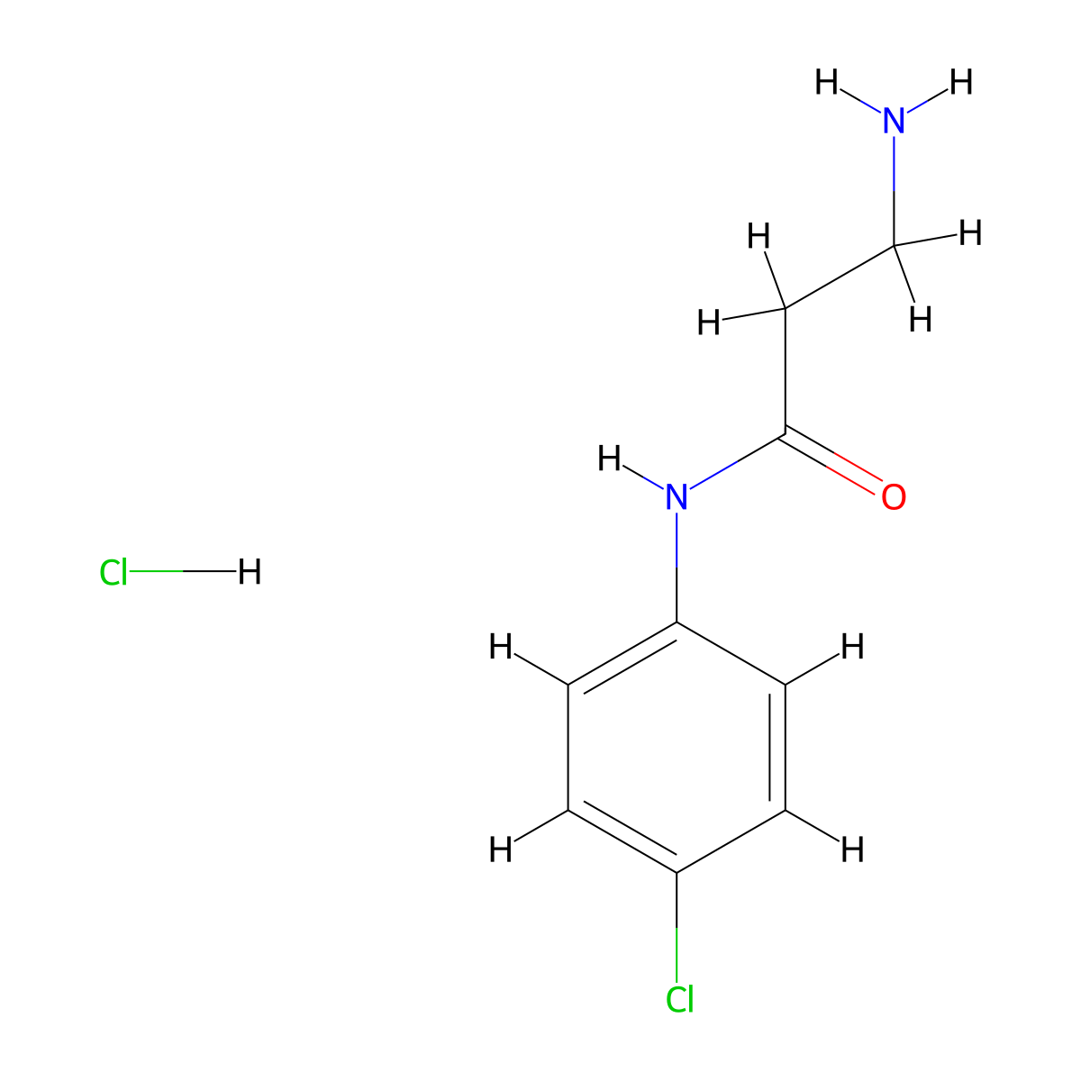 3-amino-N-(4-chlorophenyl)propanamide hydrochloride molecular structure, CAS 1245568-68-6
