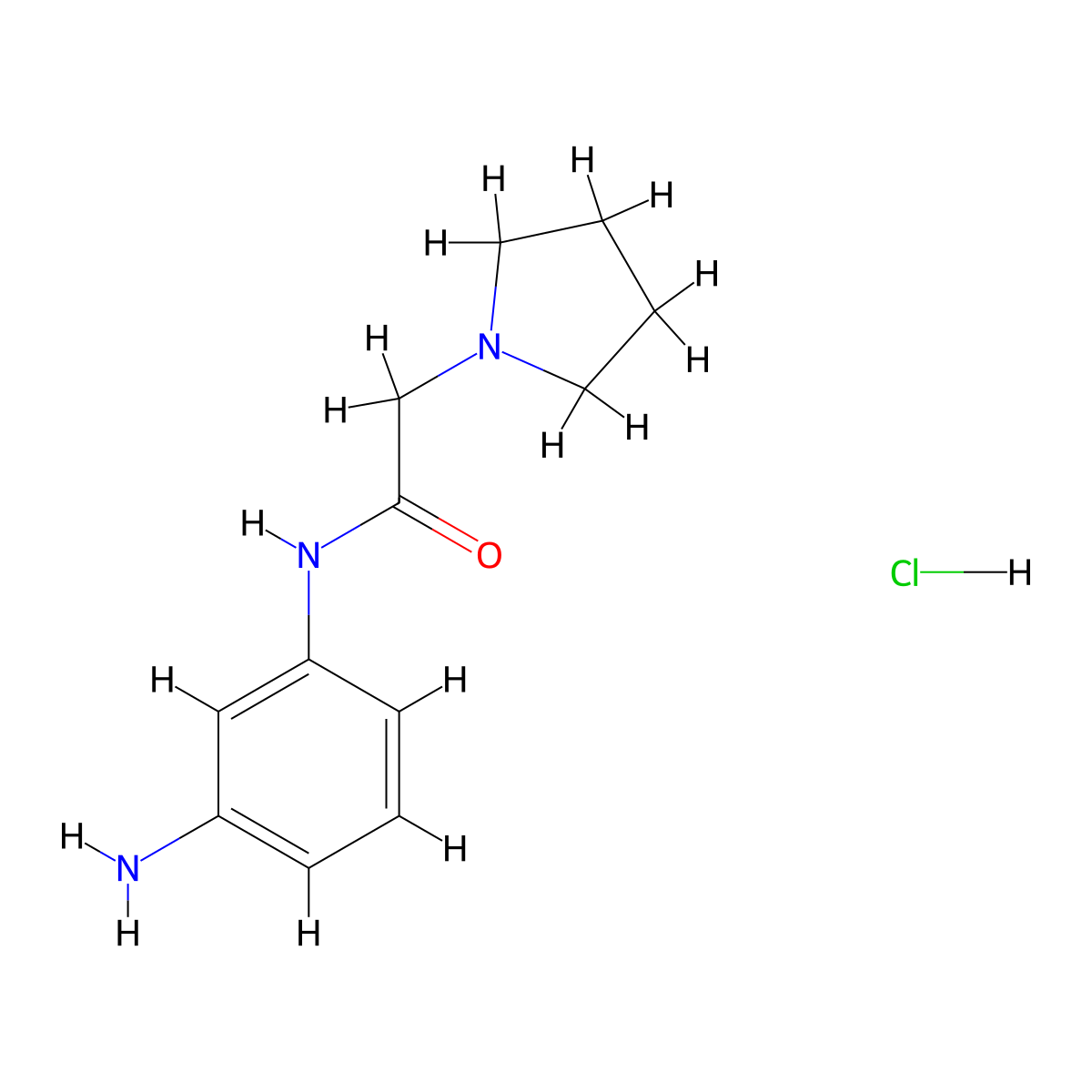 N-(3-aminophenyl)-2-(pyrrolidin-1-yl)acetamide hydrochloride molecular structure, CAS 1245568-78-8