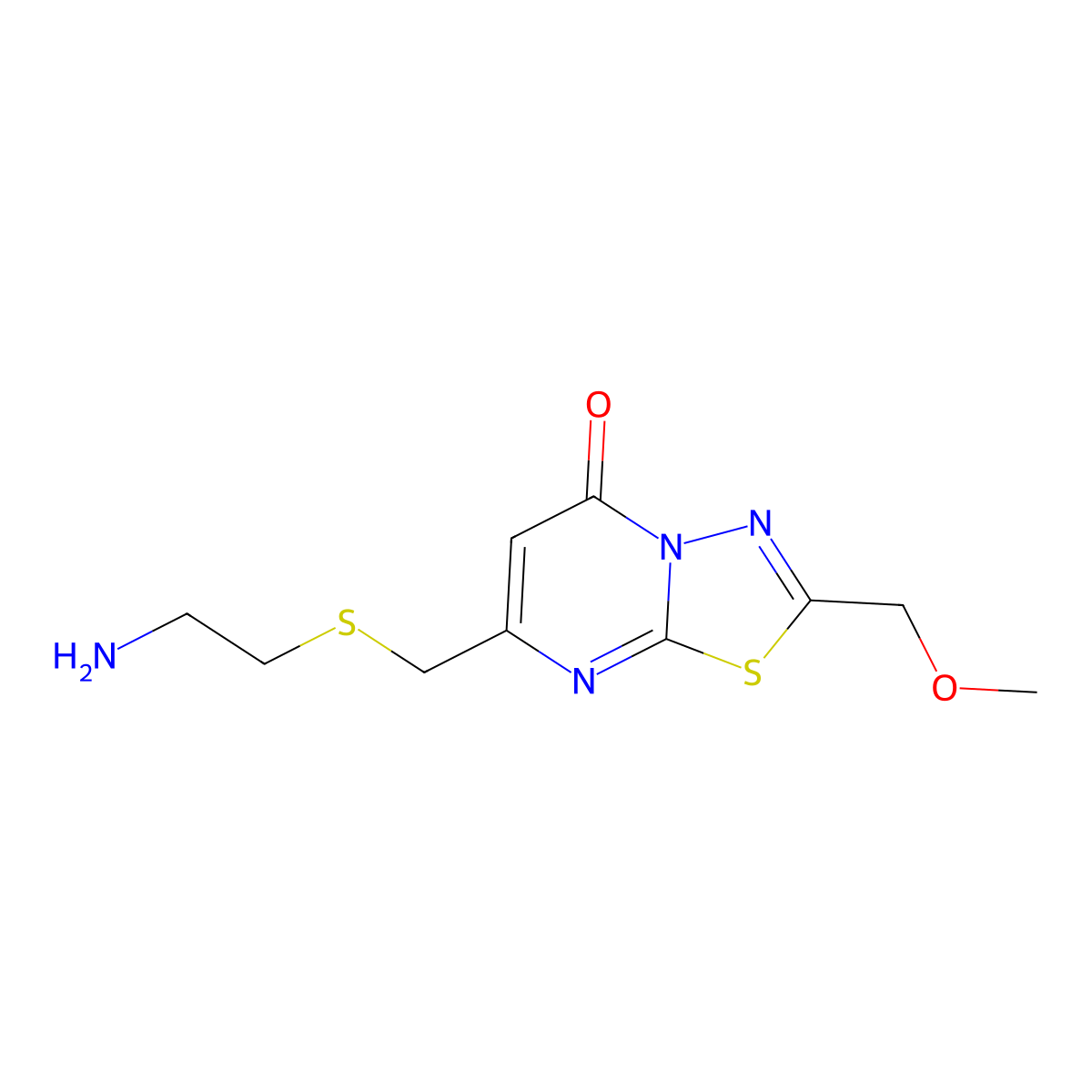 7-{[(2-aminoethyl)sulfanyl]methyl}-2-(methoxymethyl)-5H-[1,3,4]thiadiazolo[3,2-a]pyrimidin-5-one molecular structure, CAS 1245568-83-5