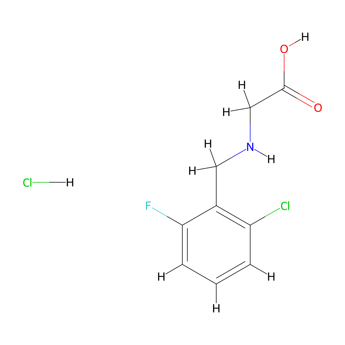 2-((2-Chloro-6-fluorobenzyl)amino)acetic acid hydrochloride molecular structure, CAS 1245568-85-7