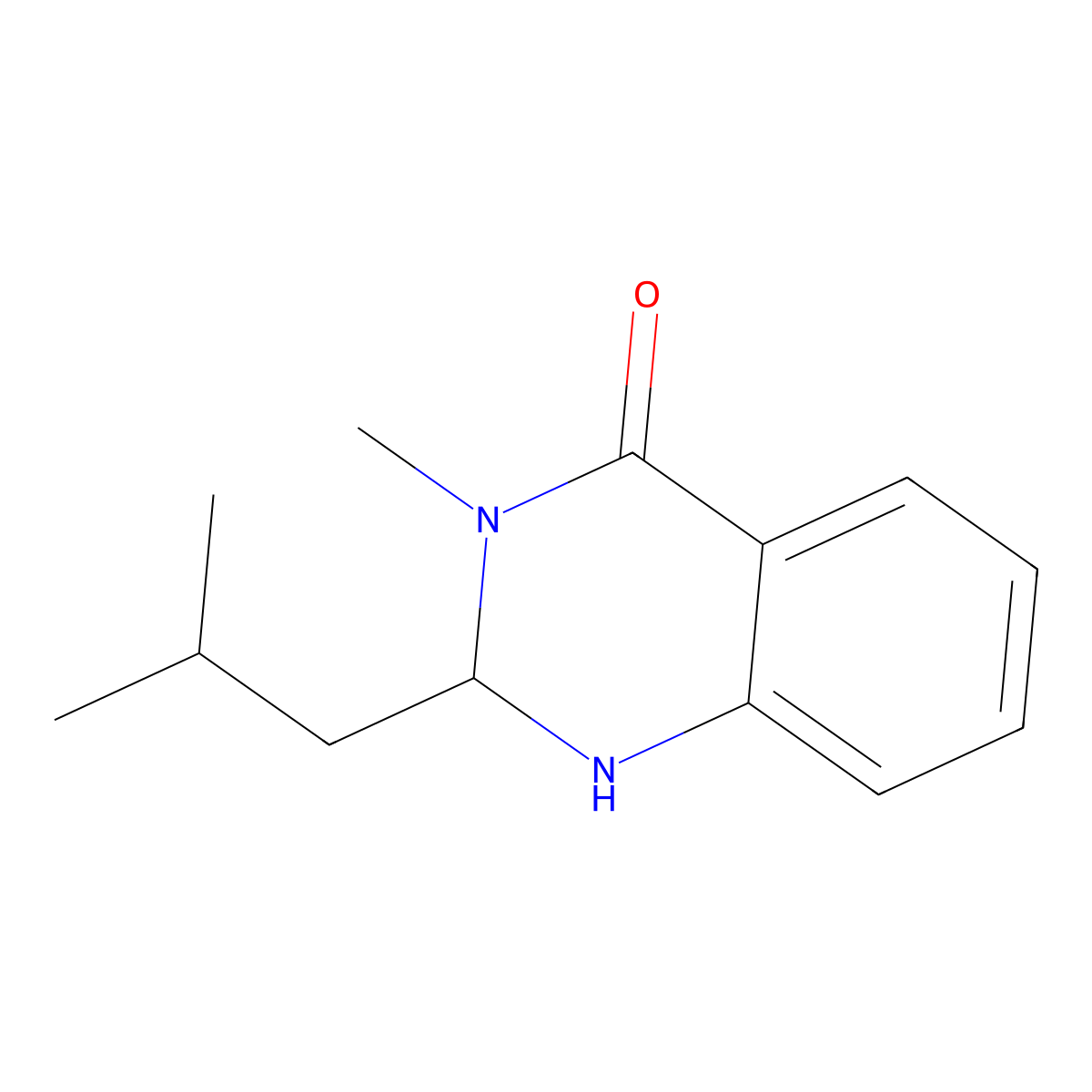 2-isobutyl-3-methyl-2,3-dihydroquinazolin-4(1H)-one molecular structure, CAS 1245568-87-9