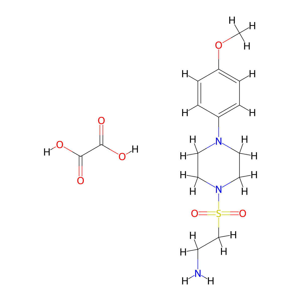 2-((4-(4-Methoxyphenyl)piperazin-1-yl)sulfonyl)ethanamine oxalate molecular structure, CAS 1245568-96-0