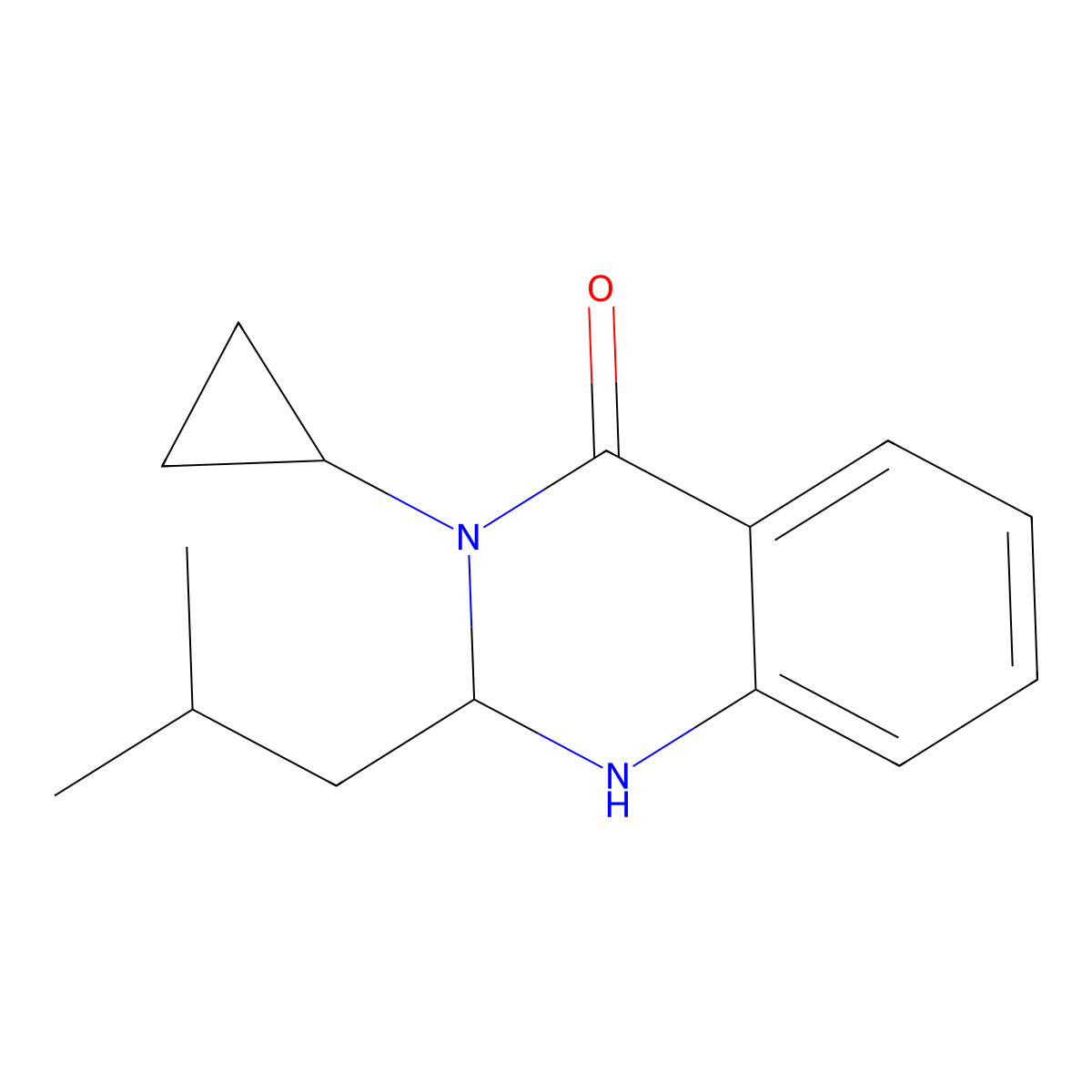 3-cyclopropyl-2-isobutyl-2,3-dihydroquinazolin-4(1H)-one molecular structure, CAS 1245569-06-5