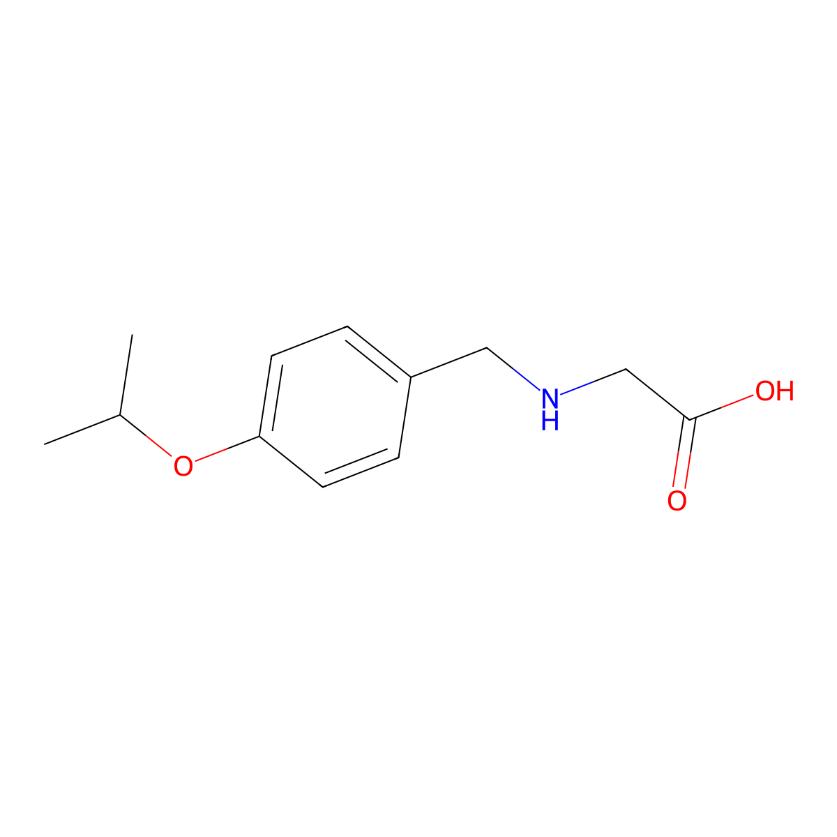 N-[4-(propan-2-yloxy)benzyl]glycine molecular structure, CAS 1245569-10-1