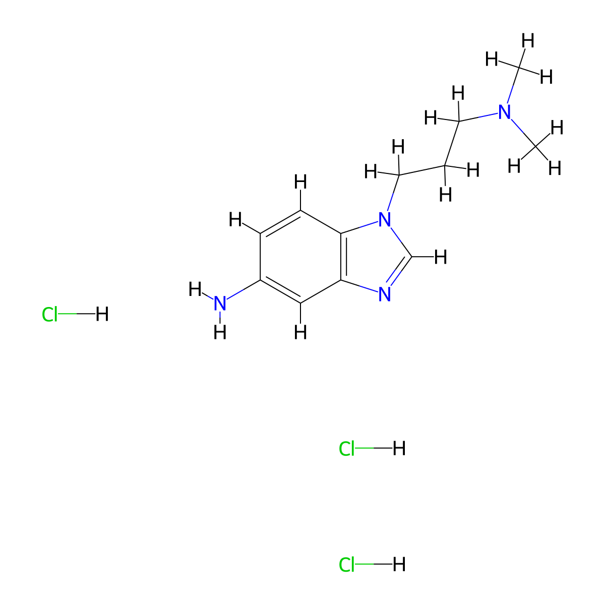 1-(3-(dimethylamino)propyl)-1H-benzo[d]imidazol-5-amine trihydrochloride molecular structure, CAS 1245569-20-3