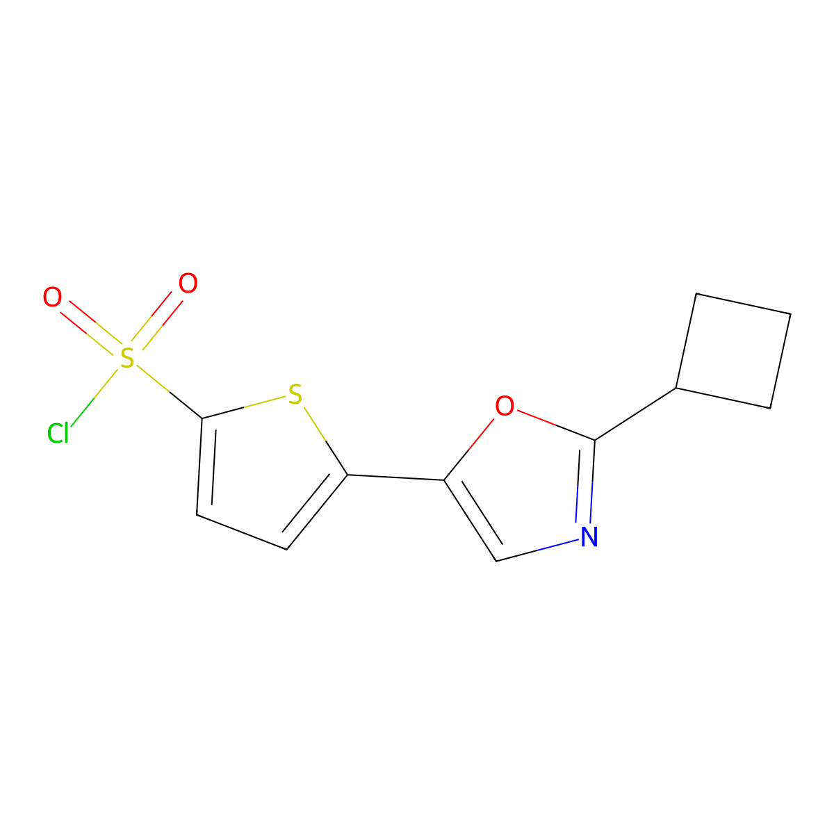 5-(2-Cyclobutyloxazol-5-yl)thiophene-2-sulfonyl chloride molecular structure, CAS 1245569-26-9