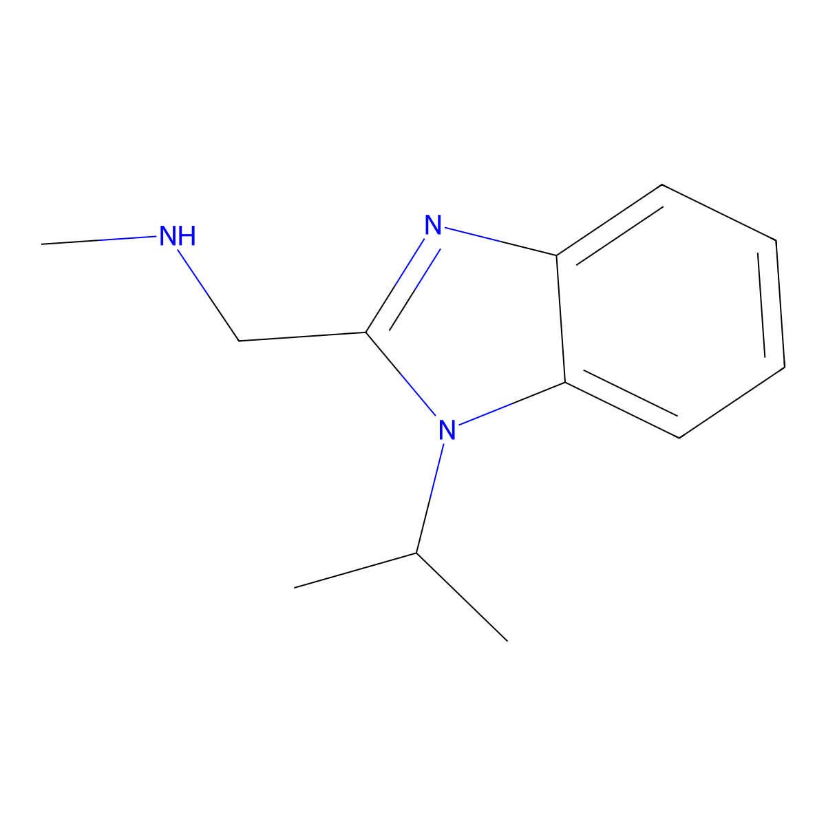 N-methyl-1-[1-(propan-2-yl)-1H-benzimidazol-2-yl]methanamine molecular structure, CAS 1245569-28-1