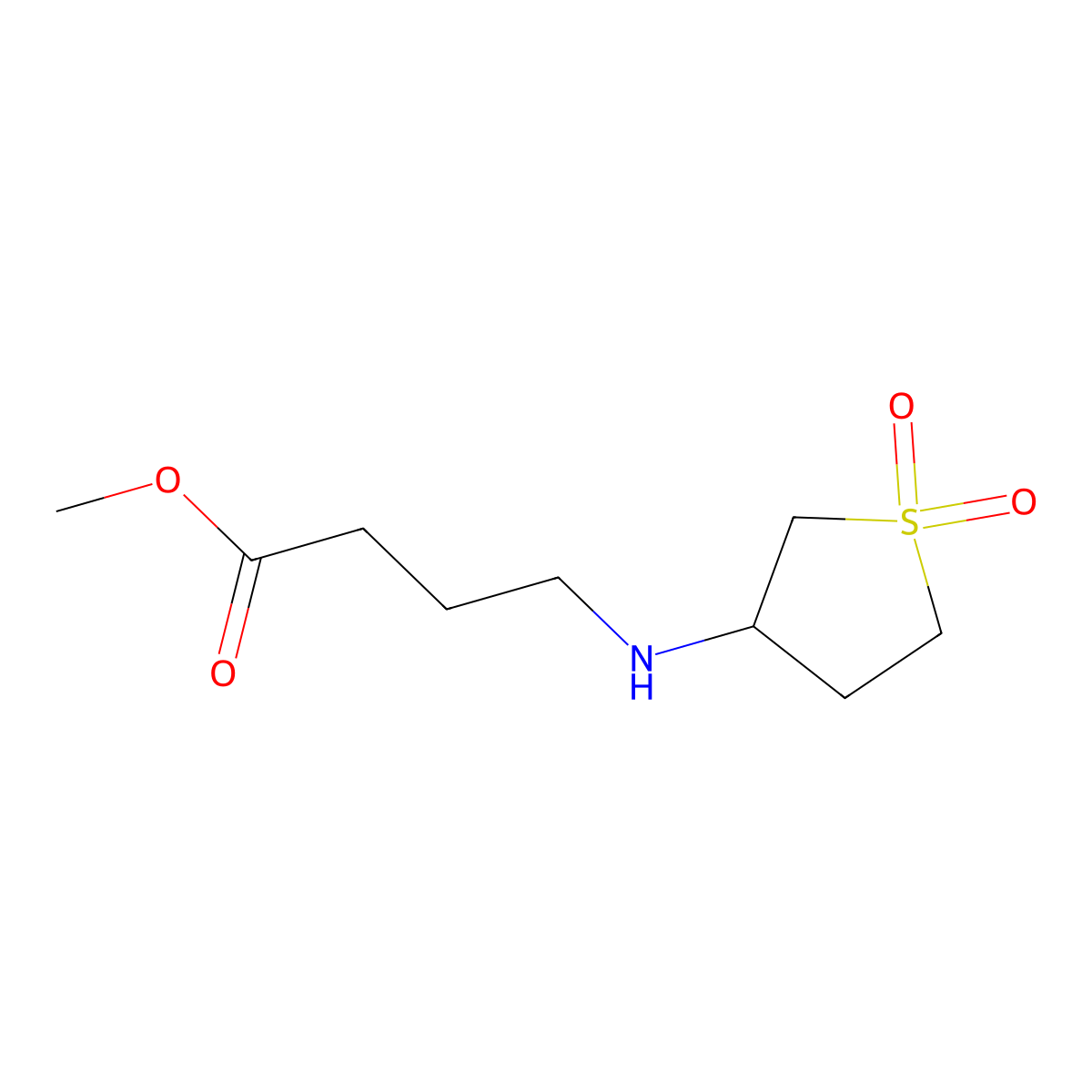 Methyl 4-[(1,1-dioxothiolan-3-yl)amino]butanoate molecular structure, CAS 1245569-32-7