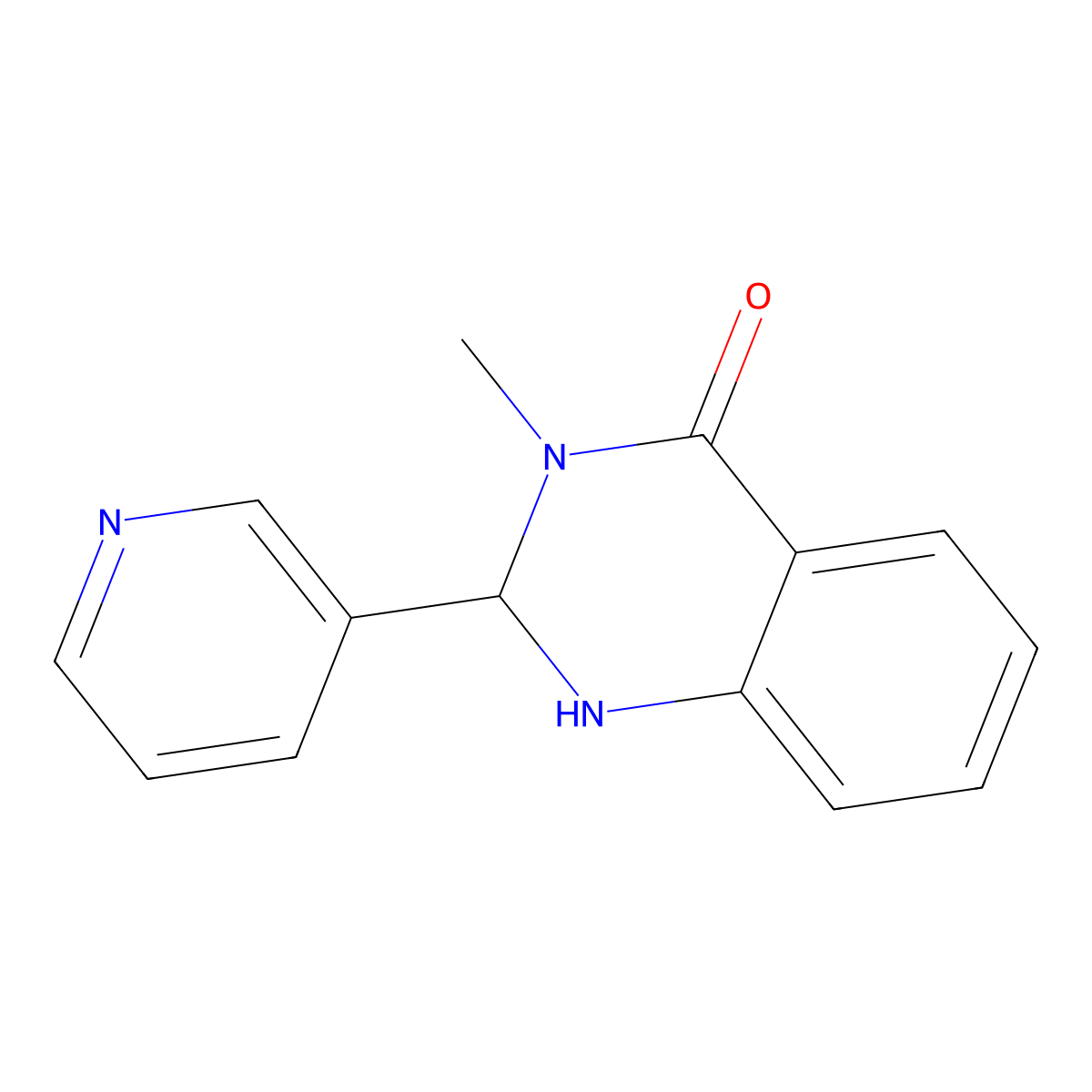 3-methyl-2-(pyridin-3-yl)-2,3-dihydroquinazolin-4(1H)-one molecular structure, CAS 1245569-33-8