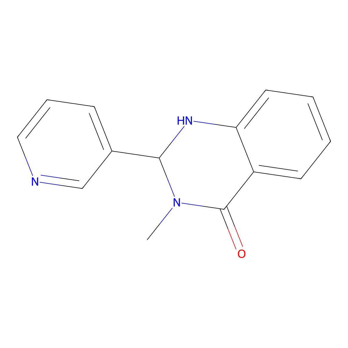 3-methyl-2-(pyridin-3-yl)-2,3-dihydroquinazolin-4(1H)-one molecular structure, CAS 1245569-33-8